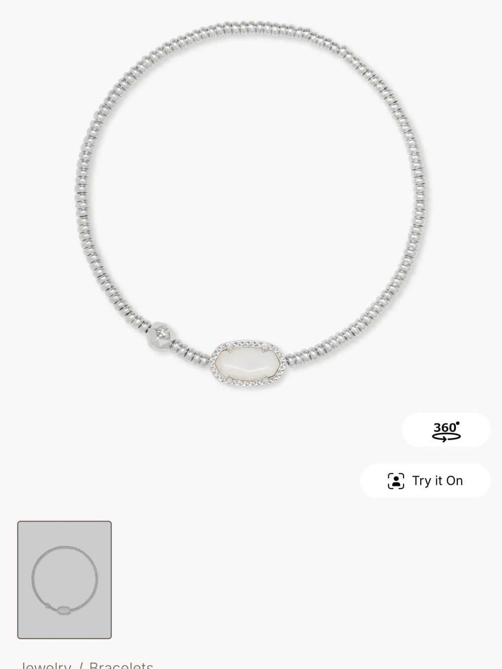 Grayson Silver Stretch Bracelet in Ivory Mother-of-Pearl